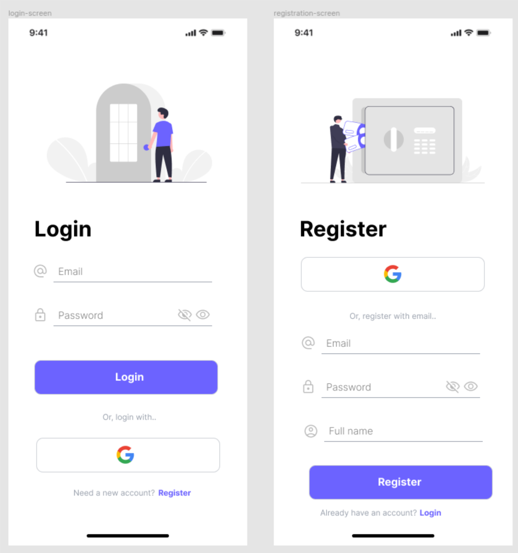 Authentication Screen Mockup