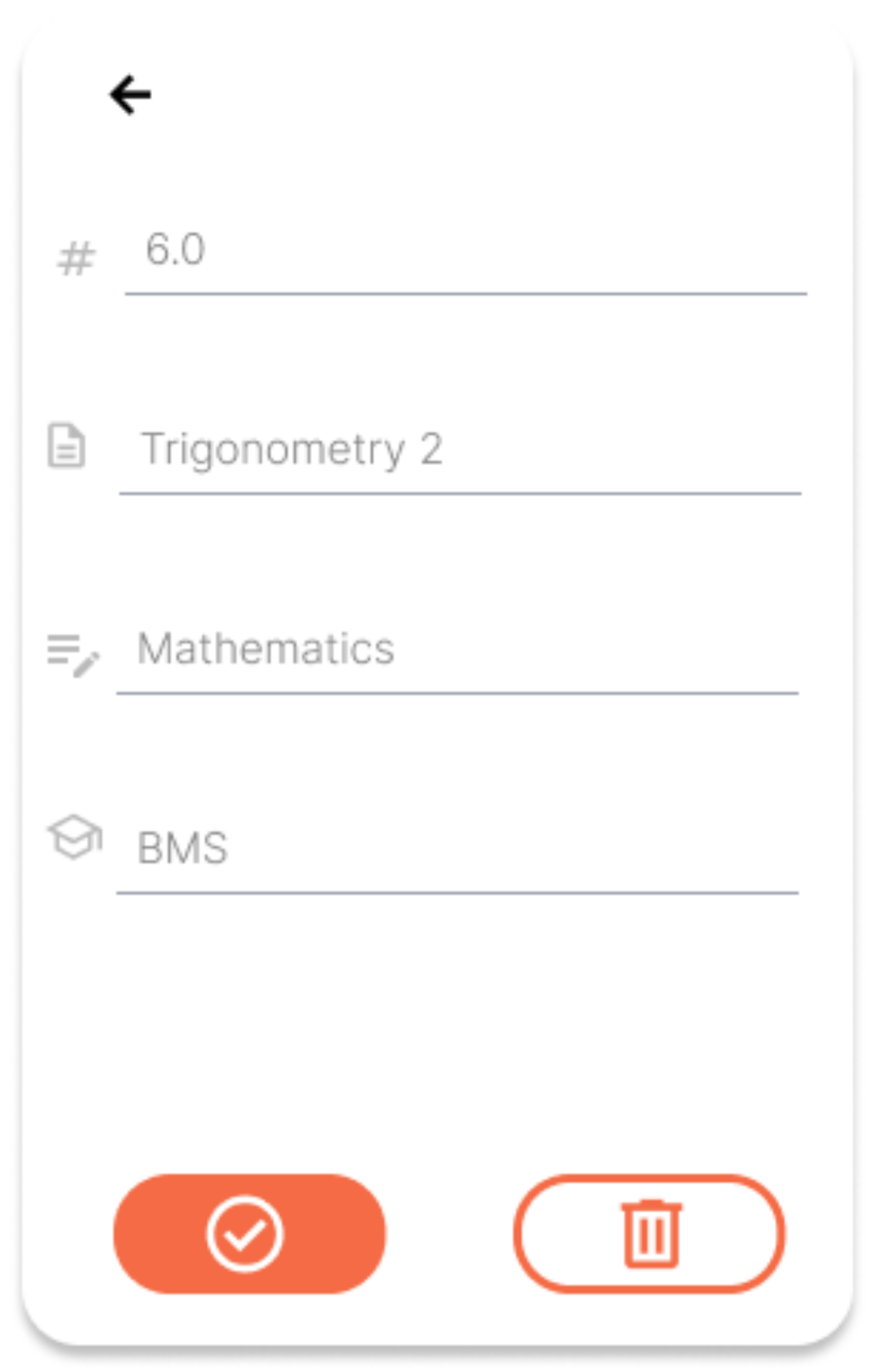 Edit Grade Modal Mockup